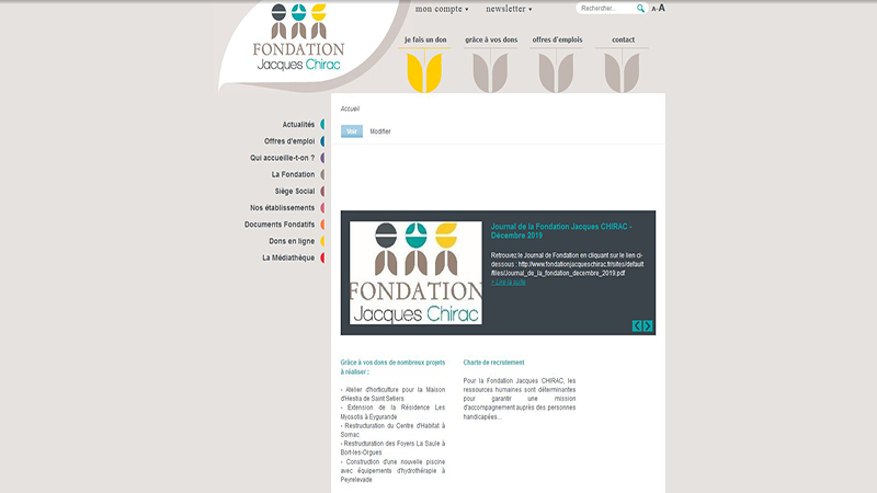 Site Internet - Fondation Jacques Chirac