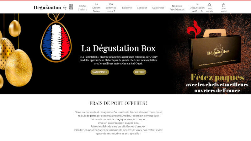 Site Internet - La dégustation box - Ecommerce Gourmets